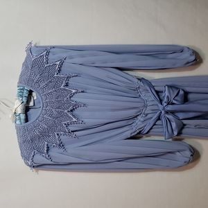 VINTAGE 1980s Pleated Dress Crochet Lace Collar Union Label Size 12